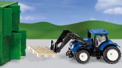 SIKU SIKU Super 1544 New Holland mit Palettengabel und Palette SIKU Super 1544 New Holland с вилами для поддонов и поддонами