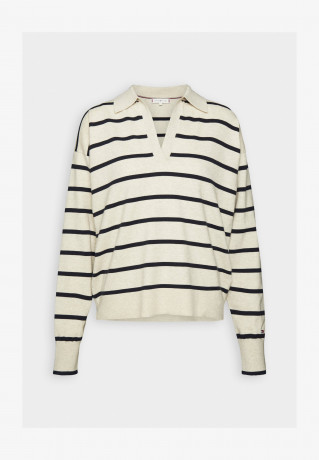 Tommy Hilfiger SOFT Jumper heathered oatmilk/desert sky СОФТ джемперы овсяное молоко с вересковым оттенком / небо пустыни