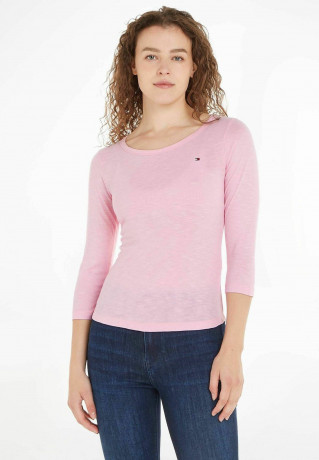 Tommy Hilfiger 1985 SLIM OPEN 3/4 Long sleeved top iconic pink 1985 SLIM OPEN 3/4 Топ с длинными рукавами культовый розовый