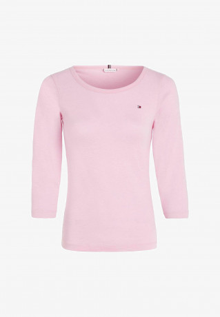 Tommy Hilfiger 1985 SLIM OPEN 3/4 Long sleeved top iconic pink 1985 SLIM OPEN 3/4 Топ с длинными рукавами культовый розовый