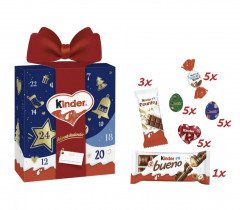 Ferrero Kinder Mix 2025 Adventskalender, Киндер адвент-календарь, 24 сладких сюрприза, 214 грамм