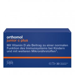 Orthomol junior C plus Kautabletten Waldfrucht, 30st, Ортомол джуниор Витамин С+ с Витамином D и кальцием, жевательные таблетки для иммунитета, здоровья, роста и развития детей с 4-х лет, со вкусом лесных ягод, 30 шт.