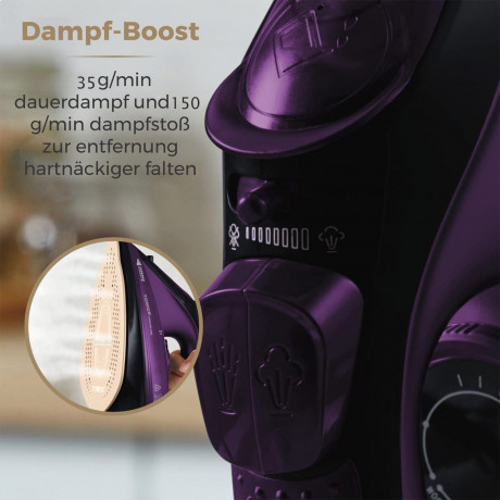 Aoucheni Aoucheni Dampfbugeleisen AJ2085 Kabelloses Dampfbugeleisen, 2400 W Паровой утюг Aoucheni AJ2085 Беспроводной паровой утюг 2400 Вт