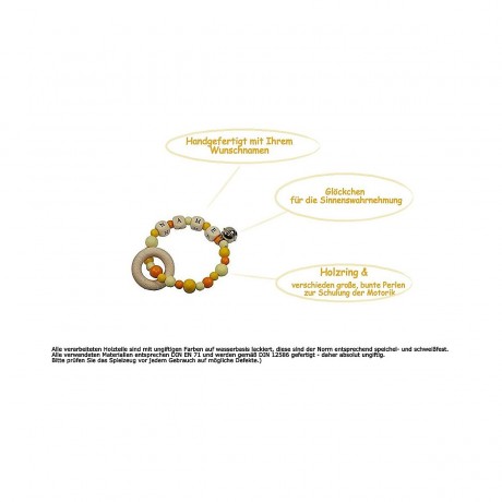 dubistda Greifling aus Holz mit Namen personalisiert Деревянная игрушка для захвата