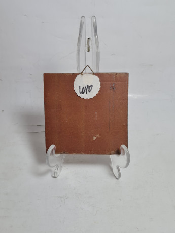 Панно винтажное Wlo "Трясогузки в траве / Х. Арнот", керамика, 10 x 10 см, Германия, 1960-70гг.