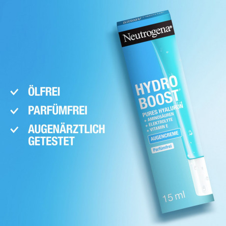 Neutrogena Hydro Boost Augencreme, 15 ml, Neutrogena Hydro Boost Увлажняющий крем для кожи вокруг глаз с гиалуроновой кислотой без отдушки, 15 мл