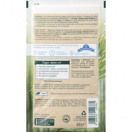 Kneipp Badekristalle Wald-BAD, 60 g, Kneipp кристаллы для ванны «Лесная ванна», 60 г