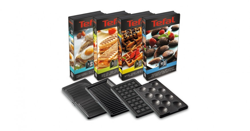 Tefal Tefal Snack Collection Set SW854D, Sandwichmaker edelstahl/schwarz, 700 Watt, mit 4 Platten-Sets edelstahl/schwarz Tefal Snack Collection Set SW854D, сэндвичница, нержавеющая сталь/черный, 700 Вт, с 4 наборами тарелок