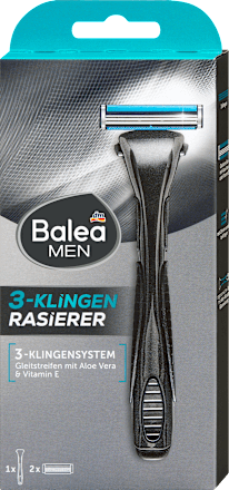 Balea MEN Rasierer 3-Klingen, 1 St, Трёхлезвийный станок с двумя сменными кассетами, 1 комплект