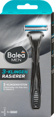 Balea MEN Rasierer 3-Klingen, 1 St, Трёхлезвийный станок с двумя сменными кассетами, 1 комплект