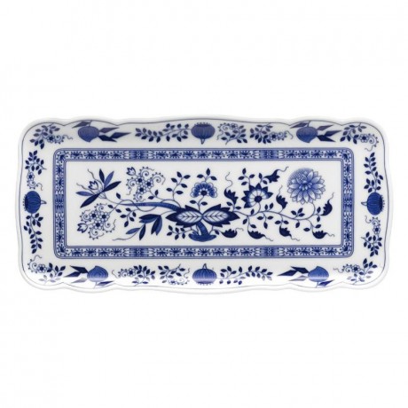 Hutschenreuther Hutschenreuther Blau Zwiebelmuster Kuchenplatte rechteckig 33 x 15,5 cm Hutschenreuther тарелка для торта с синим луковым узором прямоугольная 33 x 15,5 см