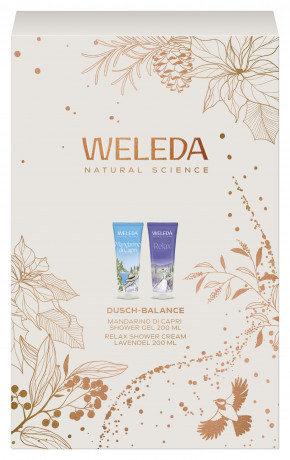 WELEDA Set Mandarino & Relax, 2 x 200 ml, Подарочный набор Mandarino & Relax: два геля для душа с мандарином и лавандой по 200 мл