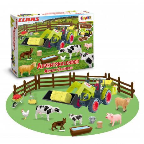 CRAZE - ADVENTSKALENDER 2026 CLAAS, Детский адвент-календарь 2026 CRAZE CLAAS с фермерскими фигурками и аксессуарами, 24 сюрприза