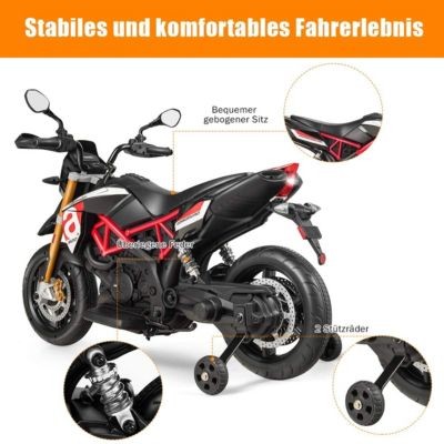 COSTWAY Motorrad Aprilia 12 V mit Lichter  Musik ab 3 Jahre Мотоцикл Aprilia 12 V со световой музыкой от 3-х лет