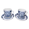 Hutschenreuther Pharisaer, Хутченройтер Фарфоровый Кофейный набор на 2 персоны с синим декором и яхтами, для Фарисей, Германия 1969г.