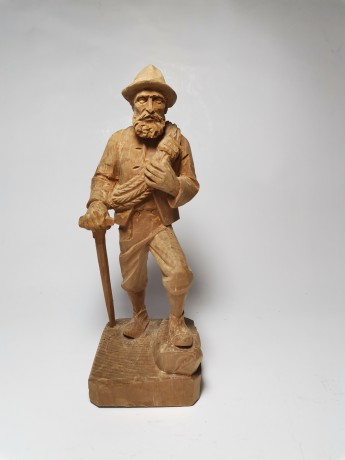 German Wood Adolf Kramer "Heidi", Редчайшая Коллекционная деревянная фигура Адольфа Крамера из к/ф "Хейди", искусно вырезаны мельчайшие детали, полностью ручная работа, 20см, Германия 1940г.