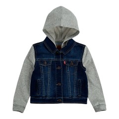 Levis Kids Jeansjacke mit Sweatarmel und Kapuze Джинсовая куртка с спортивными рукавами и капюшоном