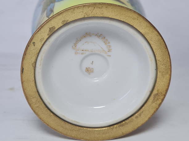 Original-Aerozon Фарфоровая ваза с рисунком в китайском стиле, 16,5 x 9,5 см, Германия, 1960-70гг.