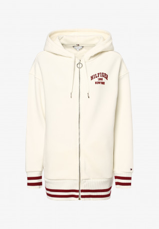 Tommy Hilfiger OVERSIZE VARSITY Zip-up sweatshirt ecru rot OVERSIZE VARSITY Толстовка на молнии экрю красный