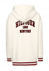 Tommy Hilfiger OVERSIZE VARSITY  Zip-up sweatshirt ecru rot OVERSIZE VARSITY Толстовка на молнии экрю красный