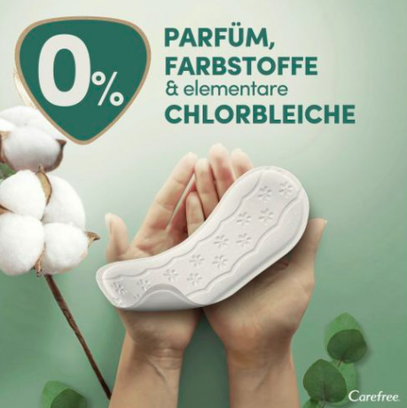 Carefree Slipeinlagen Organic Cotton Long 24 St, Карефри Ежедневные прокладки из органического хлопка Long 24шт, 10 упаковок (240 штук)