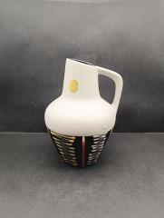 Кувшин винтажный Eckhardt Keramik с черно-красным основанием, керамика, 19 см, Германия, 1970-80гг.