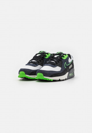 Nike Sportswear AIR MAX 90 SE UNISEX Sneaker low black/obsidian/scream green/summit white/metallic silver AIR MAX 90 SE UNISEX Низкие кроссовки женские черный/обсидиан/кричаще-зеленый/белоснежный/серебристый металлик