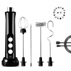 farfi farfi Akku-Stabmixer elektrischer Milchaufschaumer,3 einstellbare Stufen, Schaumherstellung, kabellos Schwarz беспроводной ручной блендер Farfi, электрический вспениватель молока, 3 регулируемых уровня, производство пены, беспроводной