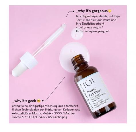 Geek & Gorgeous 101 Power Peptides, Сыворотка для лица с пептидами, упругость и разглаживание кожи, 30 мл