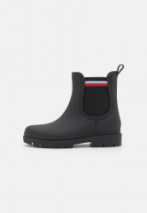 Tommy Hilfiger RAIN BOOT ANKLE ELASTIC Wellies black ДОЖДЕВЫЕ БОТИНКИ С ЭЛАСТИЧНОЙ ЛОДОЧКОЙ Резиновые сапоги черный
