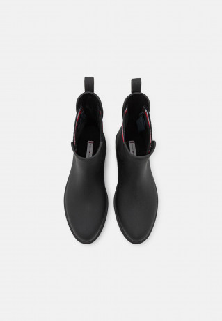 Tommy Hilfiger RAIN BOOT ANKLE ELASTIC Wellies black ДОЖДЕВЫЕ БОТИНКИ С ЭЛАСТИЧНОЙ ЛОДОЧКОЙ Резиновые сапоги черный