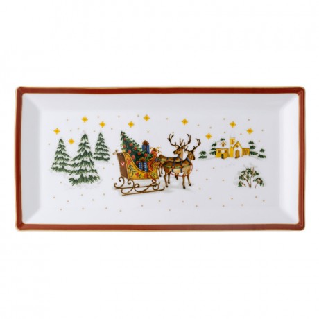 Hutschenreuther Hutschenreuther Happy Christmas red Stollenplatte 36 x 18 cm Hutschenreuther Happy Christmas red Stollen Блюдо 36 x 18 см