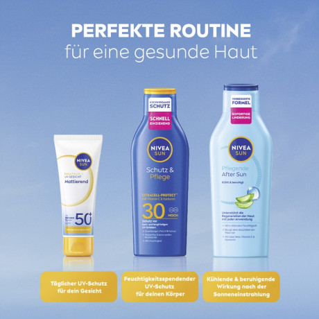 NIVEA SUN Schutz & Pflege Sonnenlotion LSF 30, 200 ml, Нивеа Солнцезащитный лосьон SPF 30, CitraCell Protect, витамин C и гиалурон, водостойкий, 200 мл