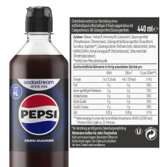 Sodastream drink mix Pepsi Zero 440ml x 4st, Сироп для газированной воды, без сахара, концентрат напитка со вкусом Pepsi, набор 4 шт х 440 мл 