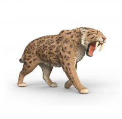 Schleich Dinosaurs Sabelzahntiger 15054, Фигурка динозавра саблезубого тигра (Германия), реалистичный динозавр, 14 см, ручная роспись, от 5 лет