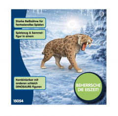 Schleich Dinosaurs Sabelzahntiger 15054, Фигурка динозавра саблезубого тигра (Германия), реалистичный динозавр, 14 см, ручная роспись, от 5 лет