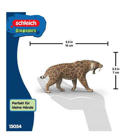 Schleich Dinosaurs Sabelzahntiger 15054, Фигурка динозавра саблезубого тигра (Германия), реалистичный динозавр, 14 см, ручная роспись, от 5 лет