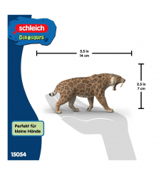 Schleich Dinosaurs Sabelzahntiger 15054, Фигурка динозавра саблезубого тигра (Германия), реалистичный динозавр, 14 см, ручная роспись, от 5 лет