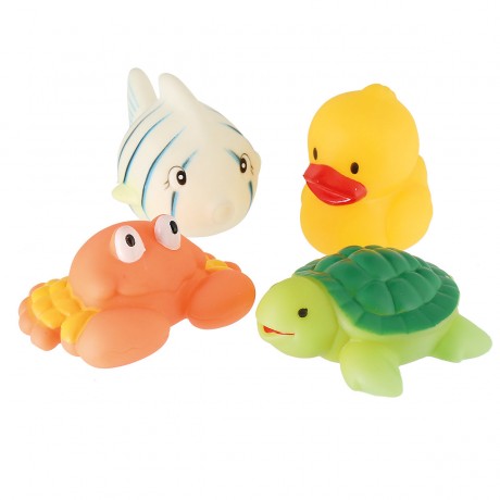 bieco Badespielzeug Baby 4er Set Tiere Wasserspielzeug Badewannenspielzeug Badeente Badespielzeug Игрушки для ванной