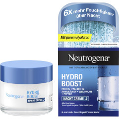 Neutrogena Hydro Boost Nacht Creme, 50 ml, Neutrogena Hydro Boost Восстанавливающий ночной крем с гиалуроновой кислотой, аминокислотами и пептидами, 50 мл
