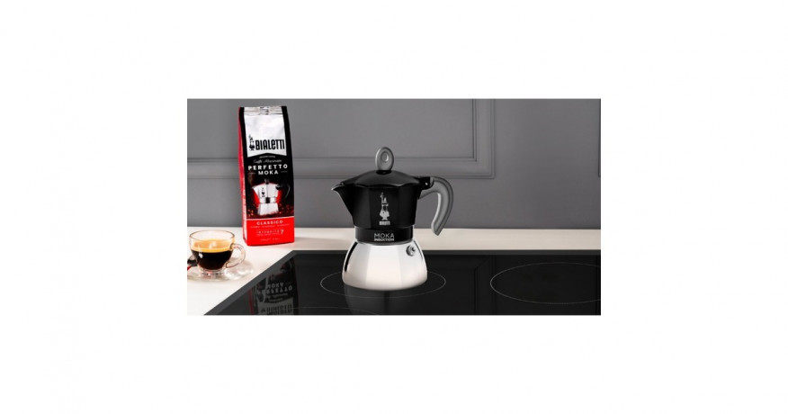 Bialetti Bialetti Moka Induction, Espressomaschine schwarz/silber, 6 Tassen schwarz, silber Bialetti Moka Induction, кофемашина для эспрессо черный/серебристый, 6 чашек