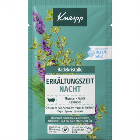 Kneipp Badekristalle ERKAeLTUNGSZEIT NACHT, 60 g, Kneipp кристаллы для ванны «Время простуды — Ночь», 60 г