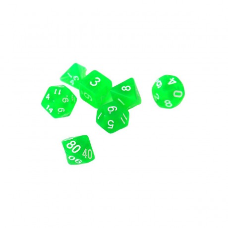 dice4friends 7-tlg. RPG Wurfelset Transparent: Green 7 шт. RPG Dice Set Прозрачный: Зеленый