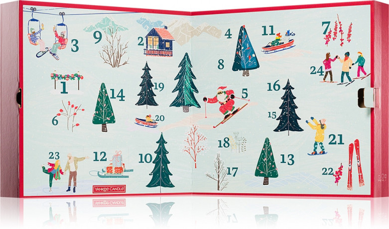 Yankee Candle Christmas Collection Advent Book Adventskalender 2026, Адвент-календарь 2026 Yankee Candle с 24 свечами и подсвечником
