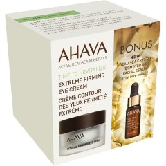 Ahava (Ахава) Time To Revitalize Geschenkset Подарочный набор, Extreme Firming Eye Cream Крем 15 мл + Dead Sea Osmoter Crystal Osmoter X6 5 мл / 1 шт.