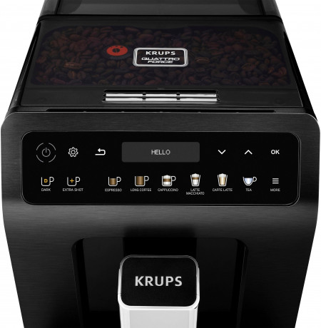 Krups Krups Kaffeevollautomat EA8948 Evidence Plus, vielfaltige Kaffee-Spezialitaten auf Knopfdruck, einfache Bedienung dank innovativem Farbdisplay Полностью автоматическая кофемашина Krups EA8948 Evidence Plus: разнообразие кофейных напитков одним нажа