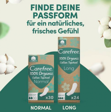 Carefree Slipeinlagen Organic Cotton Long 24 St, Карефри Ежедневные прокладки из органического хлопка Long 24шт, 25 упаковок (600 штук)