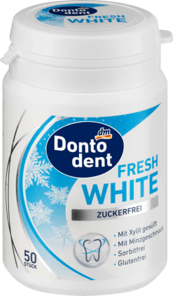 DONTODENT Dragees fresh-white Жевательная резинка без сахара, с ксилитом, 50 шт