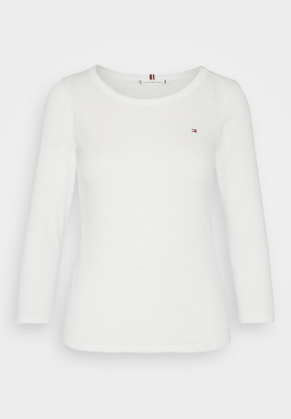 Tommy Hilfiger 1985 SLIM OPEN 3/4 Long sleeved top ecru 1985 SLIM OPEN 3/4 Топ с длинными рукавами экрю