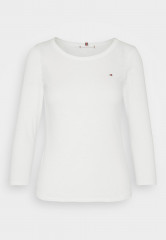 Tommy Hilfiger 1985 SLIM OPEN 3/4 Long sleeved top ecru 1985 SLIM OPEN 3/4 Топ с длинными рукавами экрю